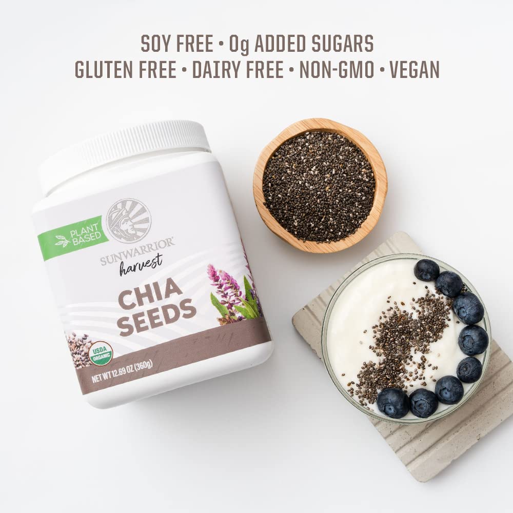 Sunwarrior Chia Seeds Organic Non-GMO Keto Vegan Superfood 360g Tub (30 Servings)