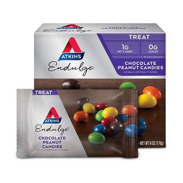 Atkins Endulge Chocolate Peanut Candies, Dessert Favorite, 0G Sugar, 20 Counts