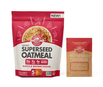 Manitoba Harvest Superseed Instant Oatmeal, 10g Protein, 4g Fiber and 9g Omega 3 and 6 per Serving from Hemp Hearts, Whole Grain