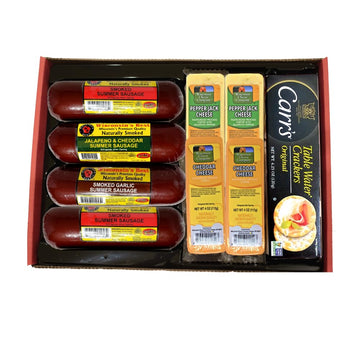 Wisconsin Cheese Company Ultimate Mancave Gift Box - 9 Piece Set of Cheese, Sausage & ers for Parties and Charcuterie Boards
