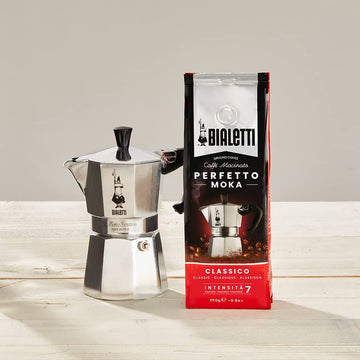 Bialetti Caffe Italian Roasted - 8.8 Oz Espresso Ground Coffee - Classico Perfect For Moka - Intensity 7