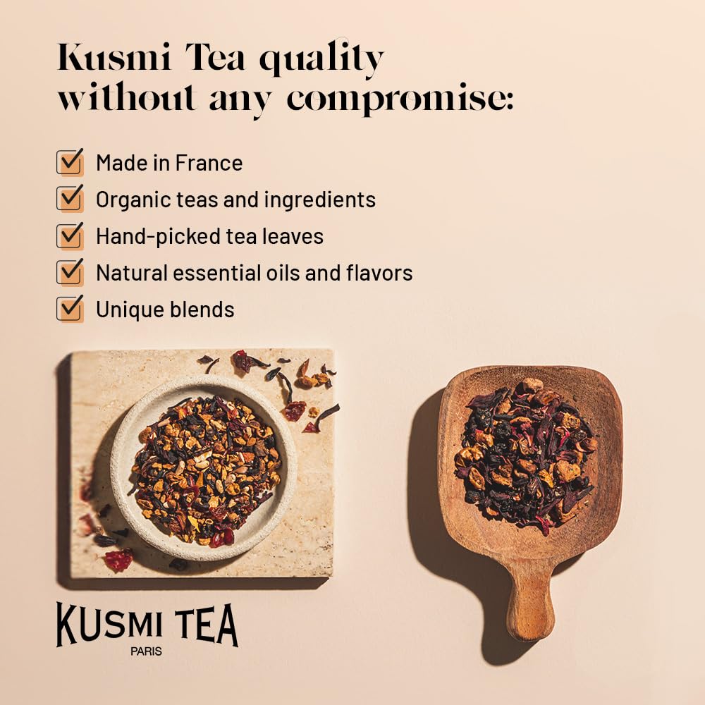 Kusmi Tea - Sweet Love - Organic Black Tea - Blend Of Black Tea, Pink Pepper, Guarana & Spices - Flavourful, Caffeinated Tea - L