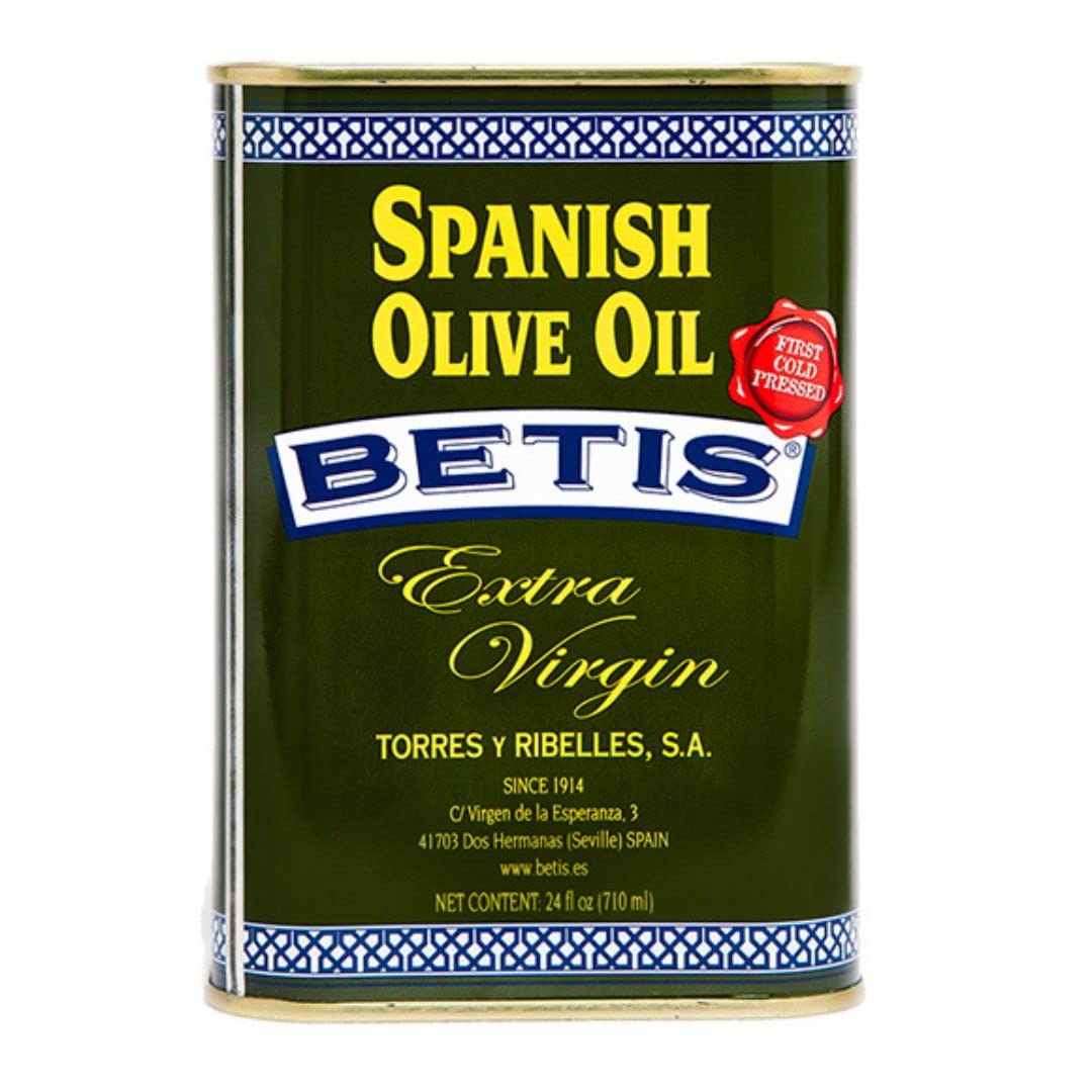 Betis Extra Virgin Olive Oil 24oz in Can, Organic Refined Spanish Aceite de Oliva Virgen, Fruity Flavor, Gluten Free, All Natura