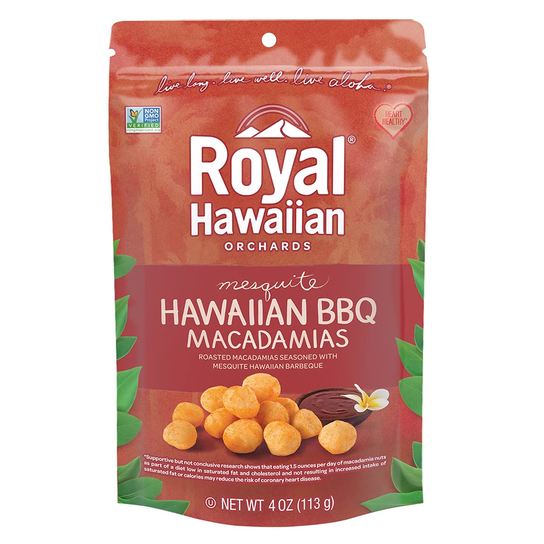 Royal Hawaiian Orchards Macadamia Nuts, Mesquite Hawaiian Bbq, 4Oz (Pack Of 6)