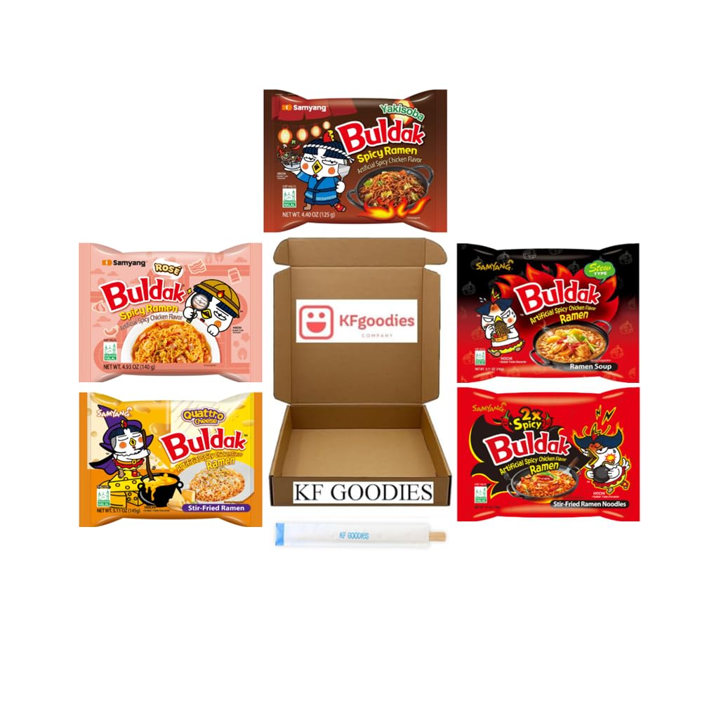 Samyang Buldak Hot Spicy Chicken Ramen Noodle Korean Stir-Fried Ramen (5, 2X, Quattro Cheese, Ros , Stew, Yakisoba)