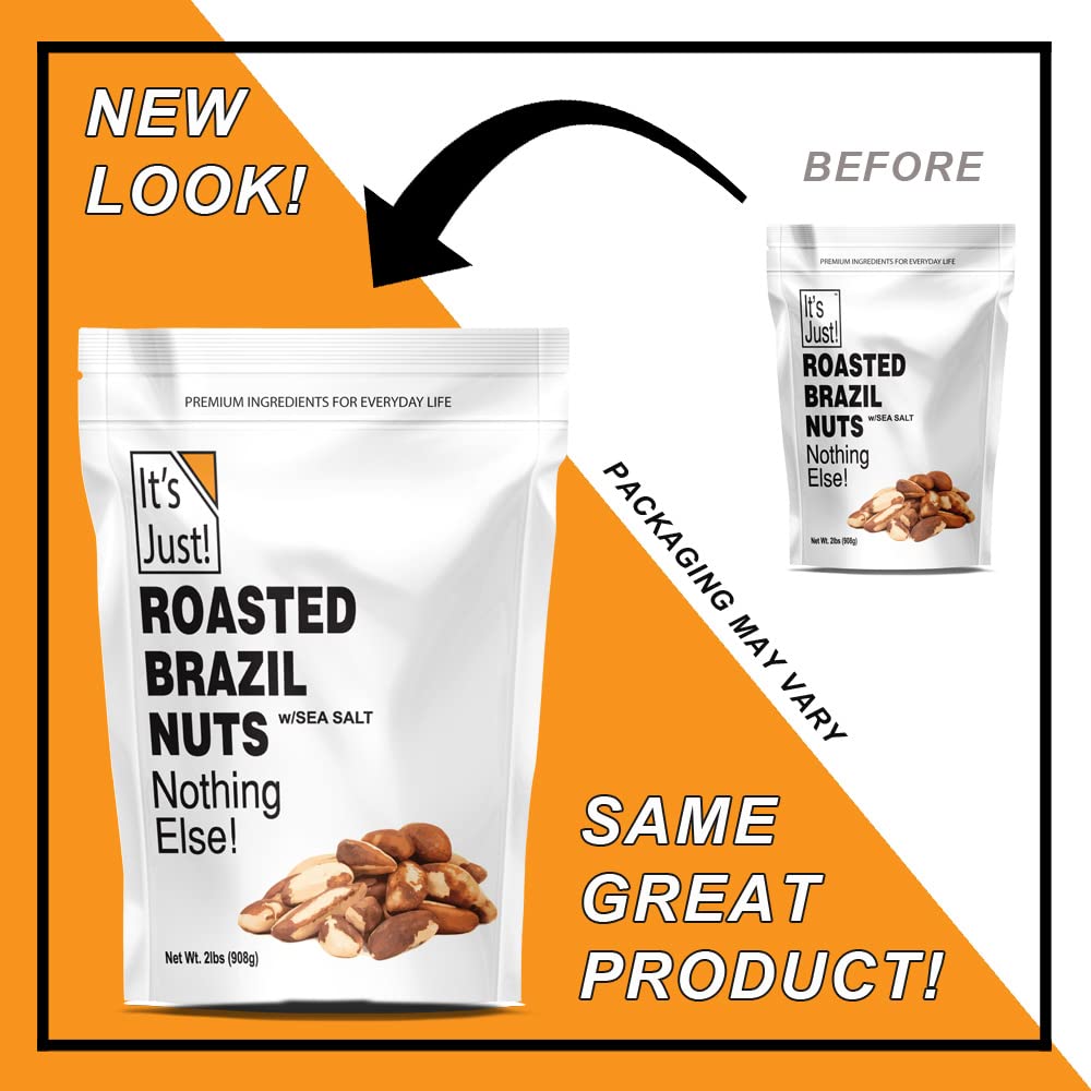 It s Just - Brazil Nuts, 2lbs, Product of Peru, Roasted & Salted, Packaged in USA (Roasted/Sea Salted, 2 Pound (Pack of 1))