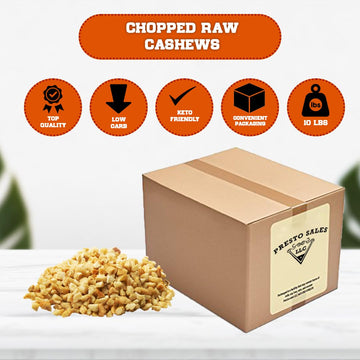 Cashew, Fresh" Raw Chopped Nuts, Brazilian, Packed In A 10 Lbs. (160 Oz.) Bag/Box, Kind To Your Body, Healthy Protein, Vitamin & Mineral Nutritional Content, Vegan Snack By Presto Sales Llc