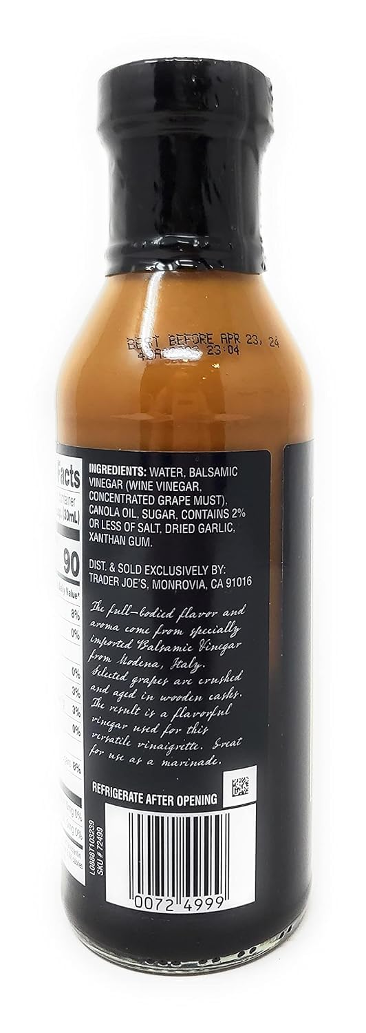 Generic Trader Joe's Balsamic Vinaigrette, 12 fl oz (355ml), Pack of 1 - Perfect for Salads and Marinades