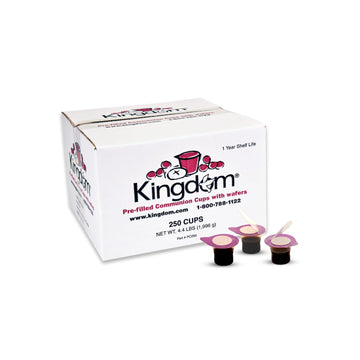 Kingdom Prefilled Communion Cup With Wafers(250Ct Red Juice) Sealed In A Single-Serving Container With One-Year Shelf Life, Perf