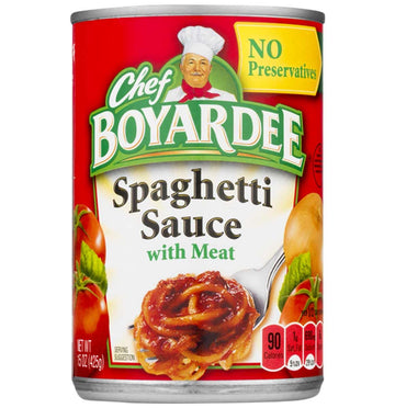 Chef Boyardee Spaghetti Sauce with Meat, 15 Oz Cans, Pack of 24 - Classic Italian Flavor, Ready to Use