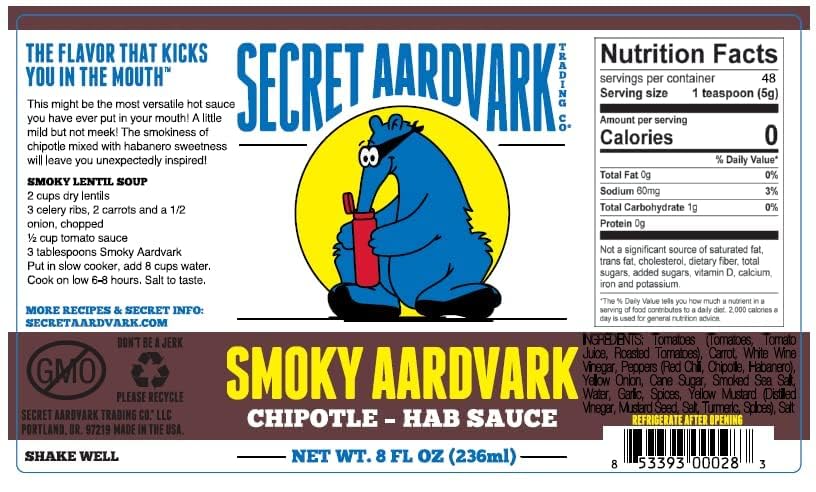 Secret Aardvark Hot Sauce Variety Pack - Smokey Chipotle, Reaper, Red Scorpion, Serrabanero, & Habanero Hot Sauce, Low Carb, Hot