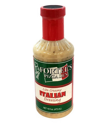 Fortel's Pizza Den Lite Creamy Italian Dressing (16-Ounce Bottle), Authentic St. Louis Style Salad Dressing