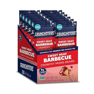 Crunchsters Sprouted Mung Beans, Plant-Based Protein Super-Snack And Salad Topper, Gluten-Free, Nut-Free, Vegan, 6G Protein/Serv