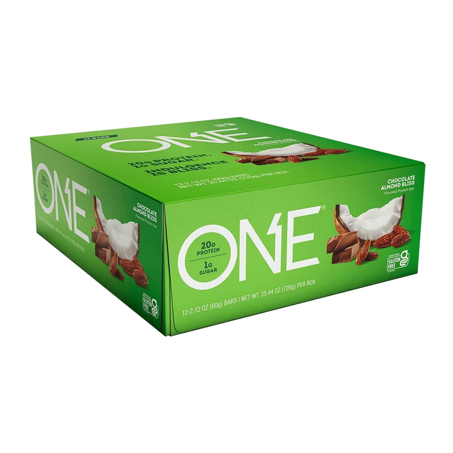One Protein Bars, Almond Bliss, Gluten Free Protein Bars With 20G Protein And 1G Sugar, Pantry Staples, 2.12 Oz (12 Pack)
