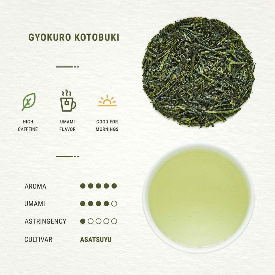Senbird Organic Gyokuro, Japanese Shade Grown Green Tea - Kotobuki From Kyoto Japan - Imperial Loose Leaf Green Tea In Airtight