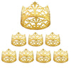 Fulanfudi 8 Pack Crown Cake Topper Gold Rhinestone Tiara Crown Cake Topper Vintage Metal Mini Tiara for Baby Shower Birthday Wed