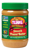 Teddie All Natural Peanut Butter, 26 Ounce 6 Pack, Gluten Free & Vegan, 26 Ounce Plastic Jar (26 Ounce (Pack of 6), Smooth)