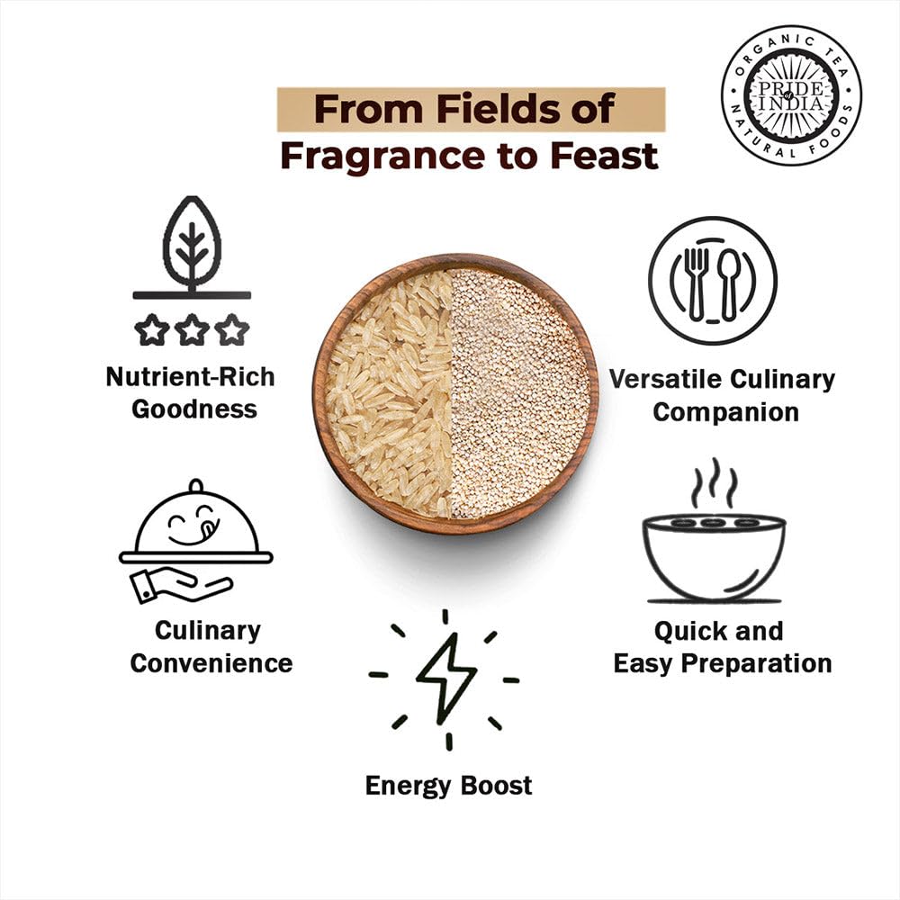 Pride Of India - Pack Of 6 - Quinoa & Basmati Whole Grain Mix - Brown Rice Quinoa Supergrain, 1.5 Pound Jar