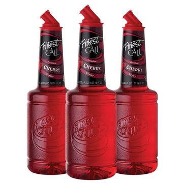 Finest Call Premium Cherry Syrup Drink Mix, 1 Liter Bottle (33.8 Fl Oz), Pack Of 3