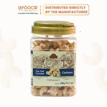 Lafooco Sea Salt Coconut Cashews, Premium Cashews, Lightly Sea Salted, Coconut Flakes, Rich In Nutrients, Protein, Great Gift Fo