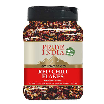 Pride Of India - Red Chili Flakes - Gourmet Spice/Culinary Must Have - Pleasant Heat/Distinct Flavor & Aroma - Sprinkle Onto Piz