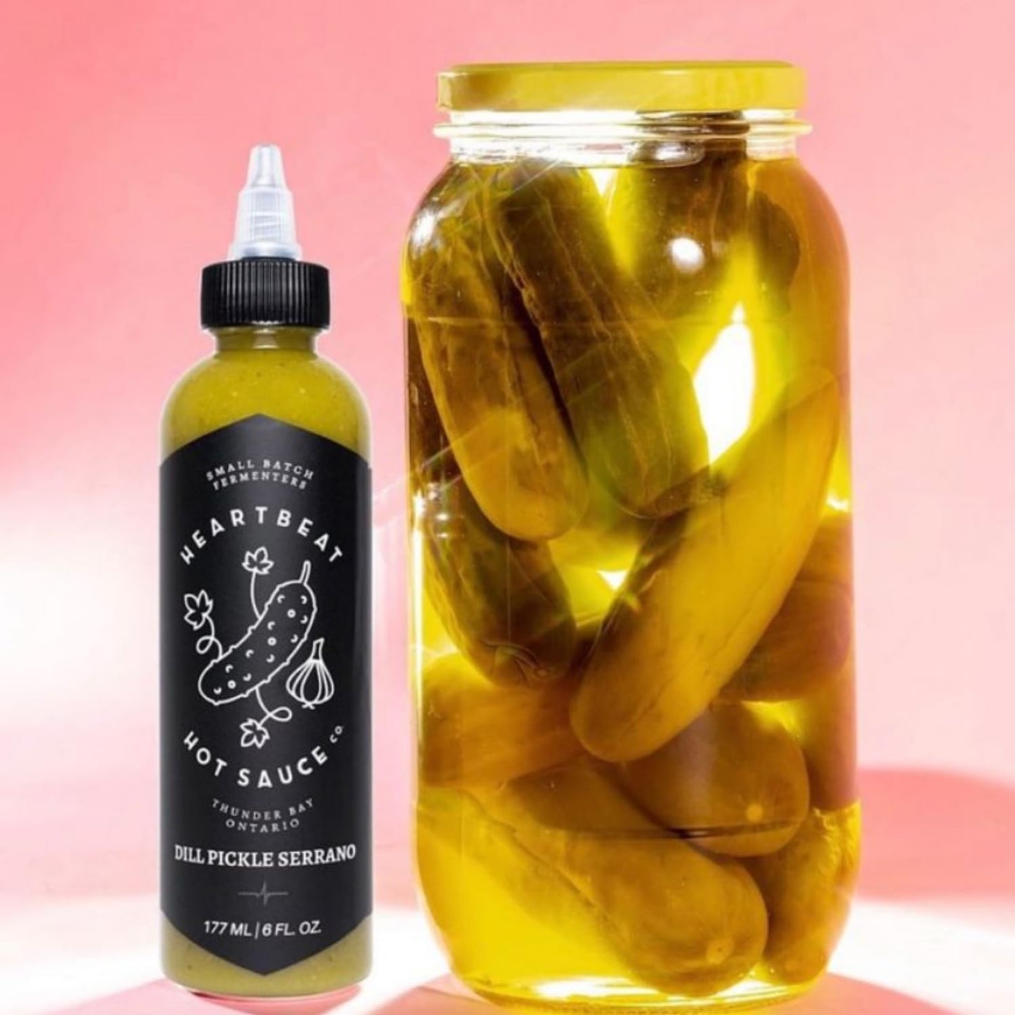 Heartbeat Hot Sauce Co. - Dill Pickle Serrano Hot Sauce, 6 Oz. - Small Batch & Handmade, Vegan, Gluten Free, Preservative Free
