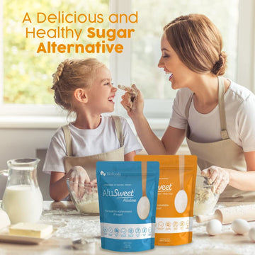 Alusweet 2-Pack Kit Includes (1) Allulose Zero Calorie Sweetener & (1) Allulose Monk Fruit & Erythritol Sweetener - 24 Oz - 1:1
