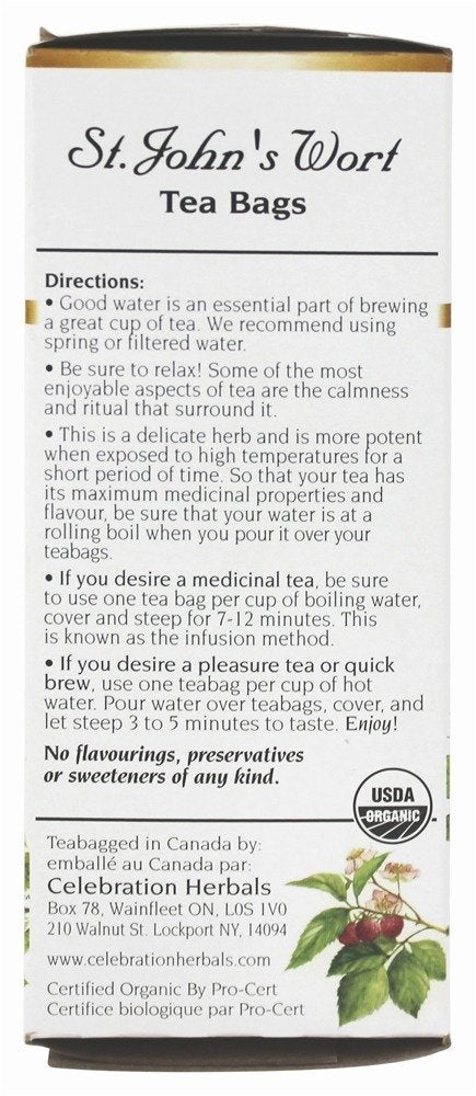Celebration Herbals Organic St Johns Wort Tea - 24 Herbal Tea Bags