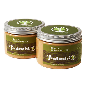 Fastachi Cashew Butter Roasted (2 x 10oz) | 100% Pure Cashews | Hand-Roasted | No Sugar | No Salt | No Palm Oil | Creamy Texture