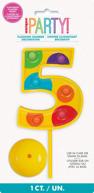 Vibrant Light-Up Accessory Green Flashing Number ''5'' Decoration - 6.75'' (1 Pc.) - Perfect For Any Memorable Moment