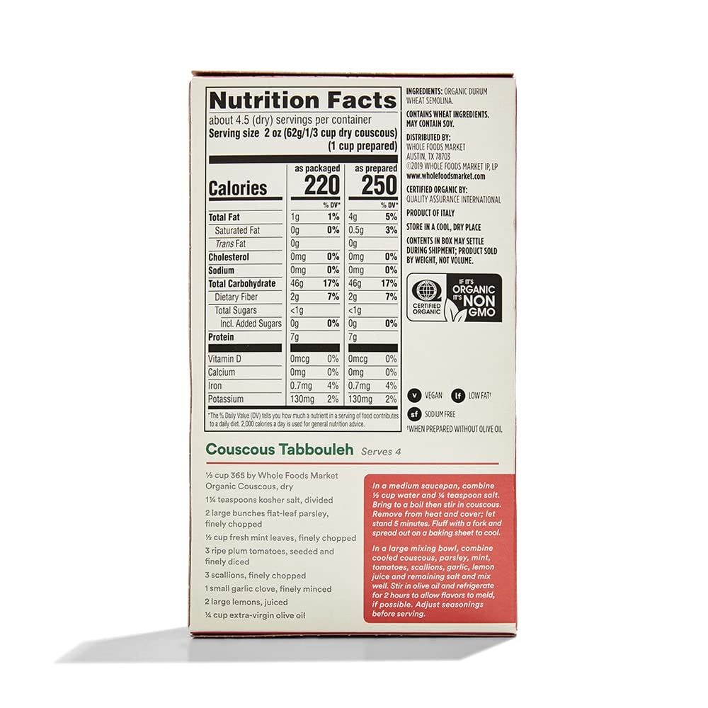 365 by Whole Foods Market Organic Couscous, 10 Ounce, Pack of 1
