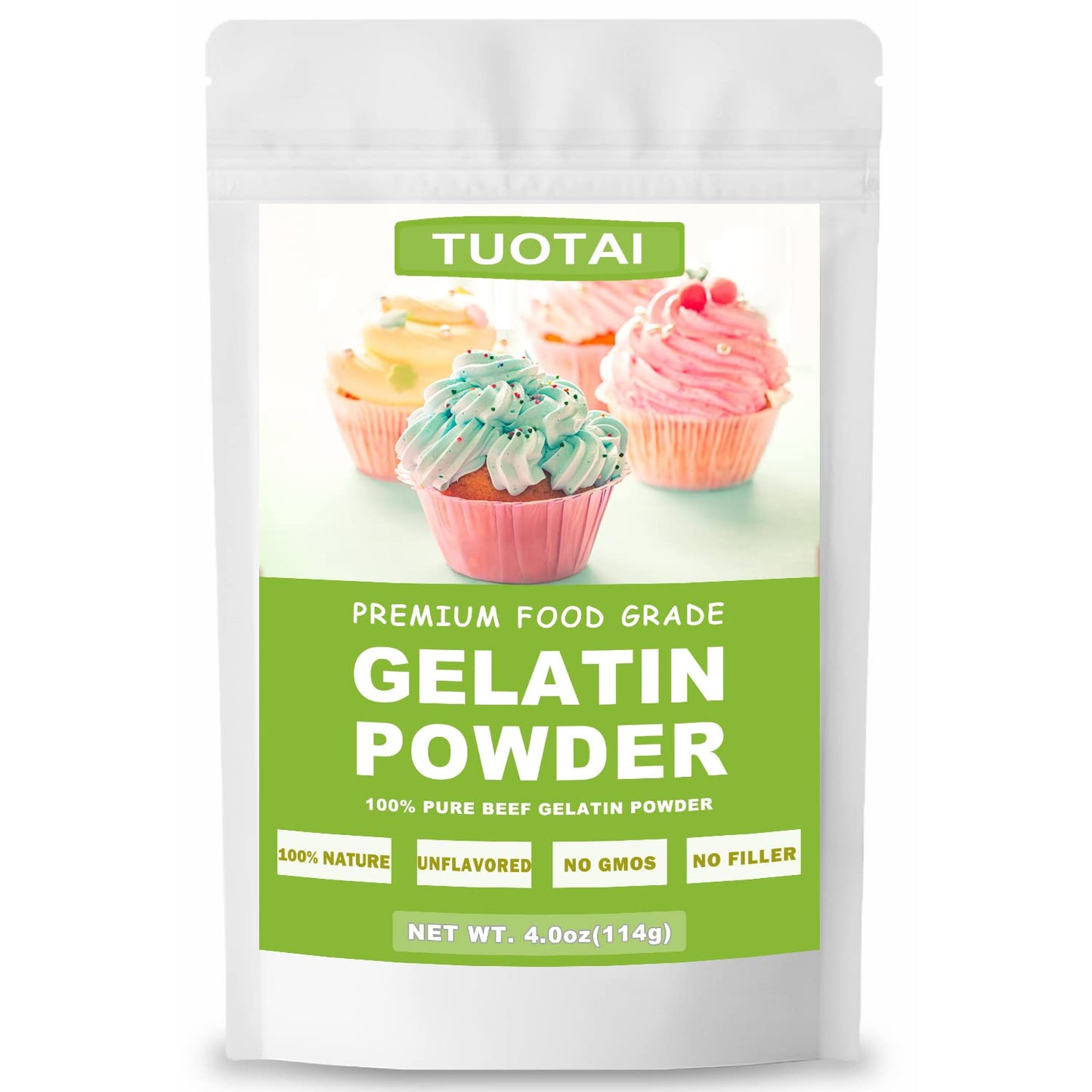 TUOTAI Unflavored Gelatin Powder Food Grade for Baking 4 Ounces