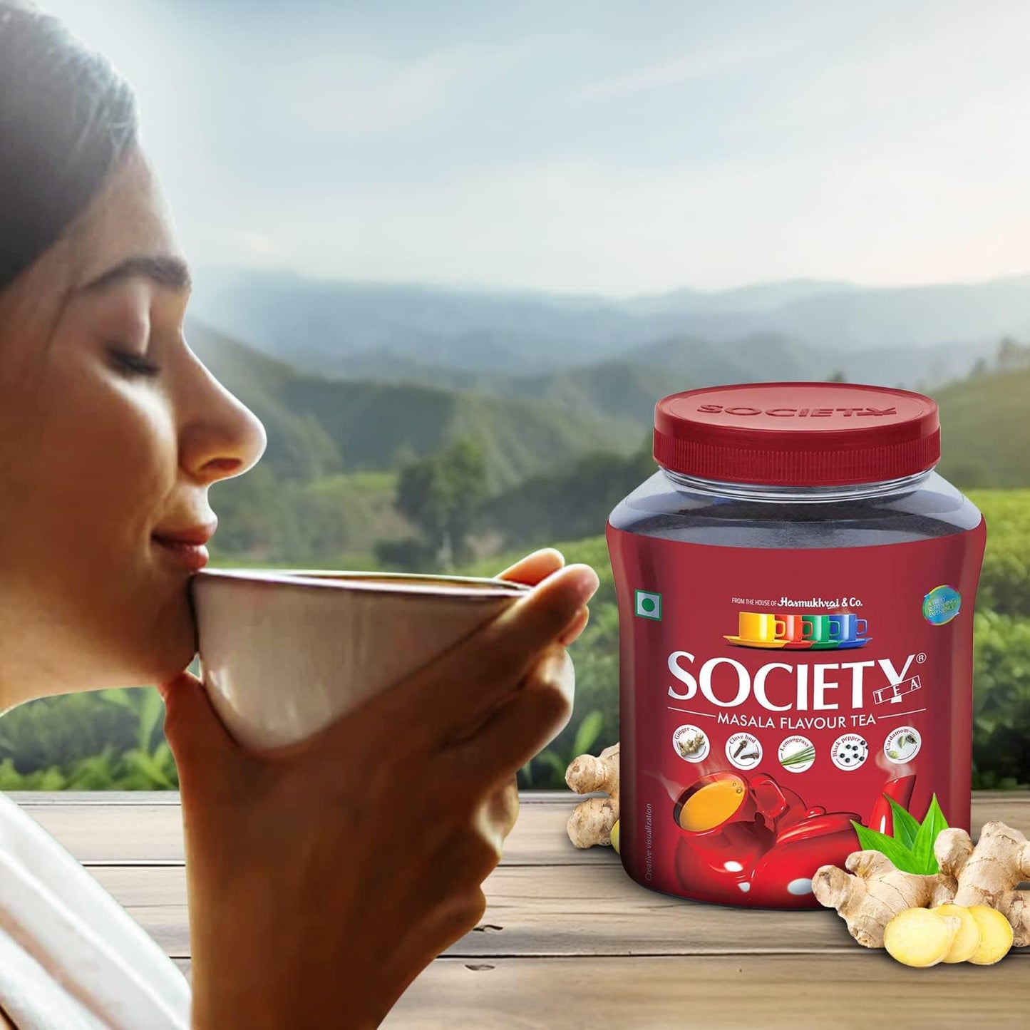 Society Masala Tea 16 Oz, 225 Cups, Indian Organic Black Tea, With Ginger, Clove Bud, Lemongrass, Black Pepper & Cardamom, Natur