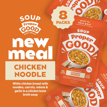 Proper Good Chicken Noodle Soup | Bone Broth Soup with Egg Noodles | Flavorful, Low-Carb Meal | Easy Lunch or Dinner with 16 Pro