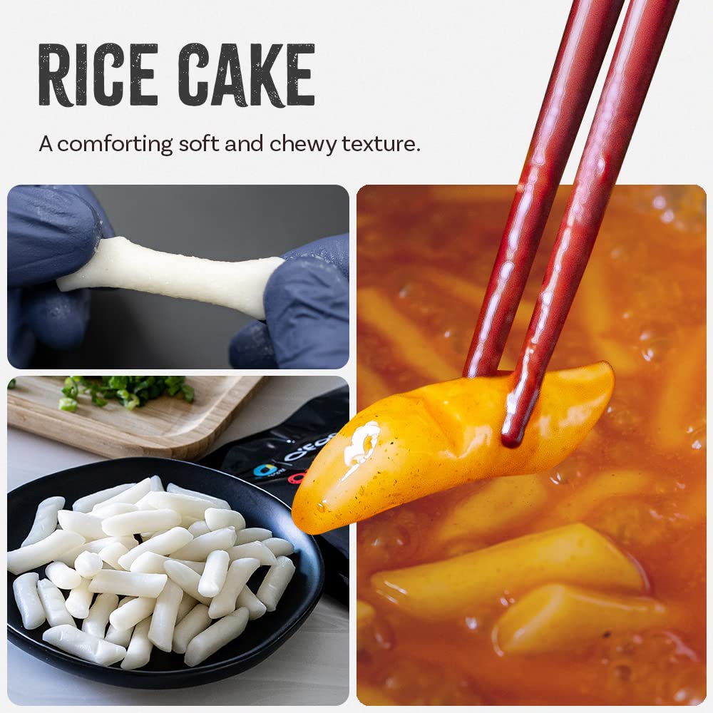 C OFood Rose Spicy Carbonara Tteokbokki, Gluten-Free Korean Rice Cakes, Authentic Spicy Korean Street Food Snack, Ready to Eat,