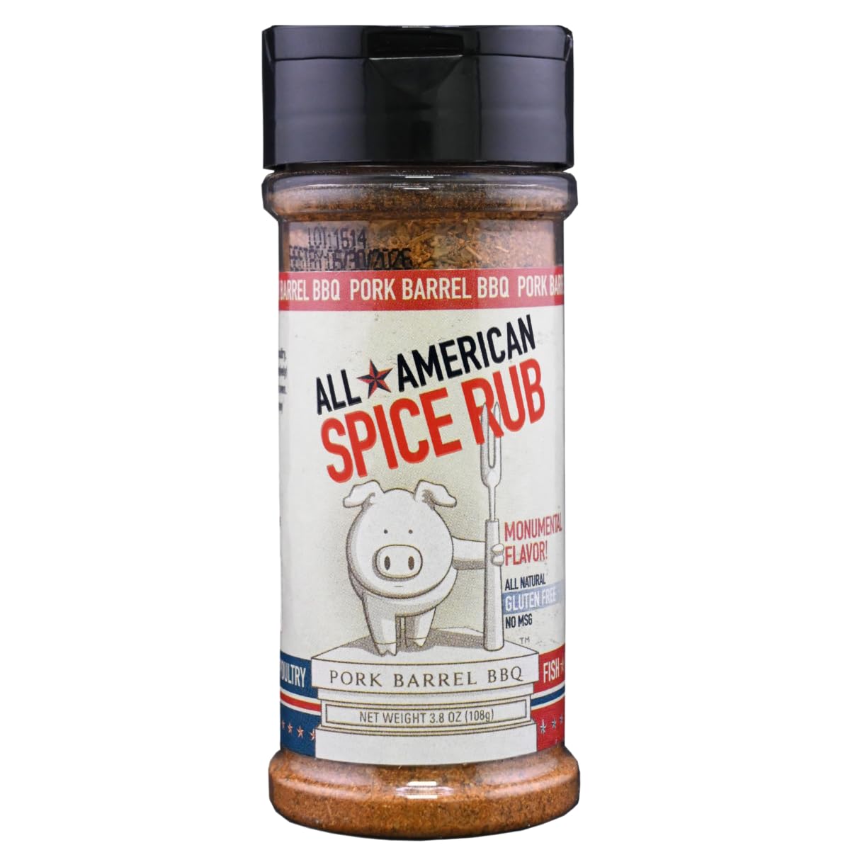Pork Barrel BBQ All American Spice Rub - Keto, Gluten-Free, No MSG, 3.8 oz