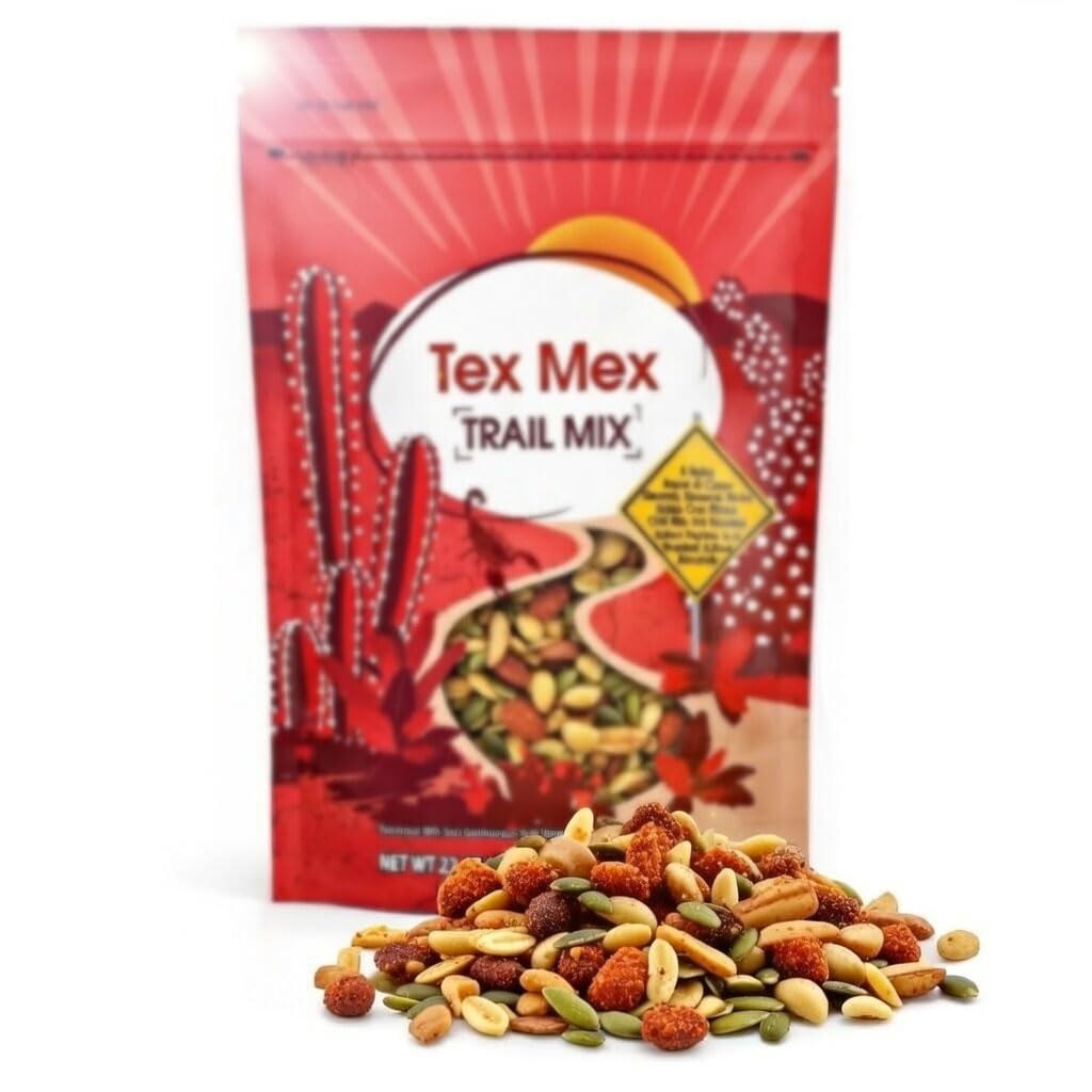 Tex Mex Trail Mix - Cajun Peanuts Sesame Sticks Salsa Corn Sticks Chili Bits Pepitas & Almonds Savory Spicy 18+ Use Snack Mix Party & Game Day Food 22 Oz Gv Bag