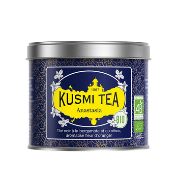 Kusmi Tea Anastasia - 3.5 Oz Loose Tea Tin - Organic Black Tea With Bergamot & Lemon - Flavored With Orange Blossom