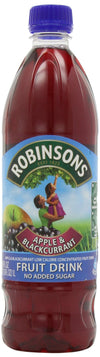 Robinson's Fruit Drink, Apple & Blackcurrant, No Added Sugar, 1-Liter Plastic Bottles (Pack of 4)