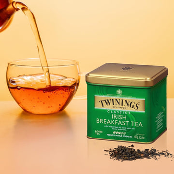 Twinings Irish Breakfast Loose Tea, 3.53 Ounce Tin (Pack Of 1), Smooth, Flavourful, Robust Black Tea Leaves, Caffeinated, Enjoy