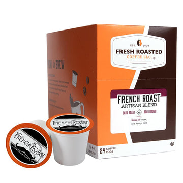 Fresh Roasted Coffee, French Roast, Dark, Kosher, K-Cup Compatible, 24 Pods