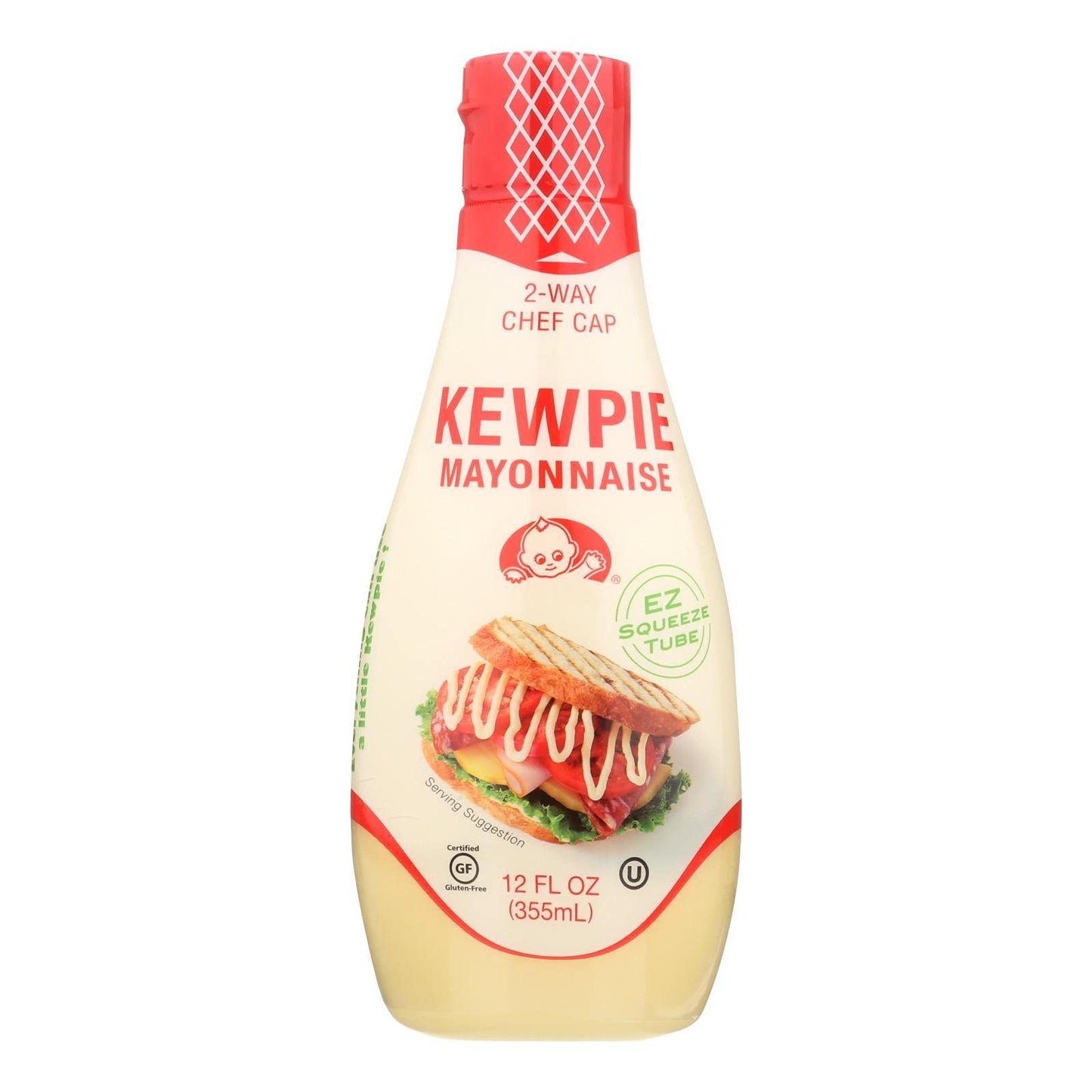 Kewpie Mayonnaise Squeeze Tube - 12 Fl Oz, Ivory, Model 0033357051012