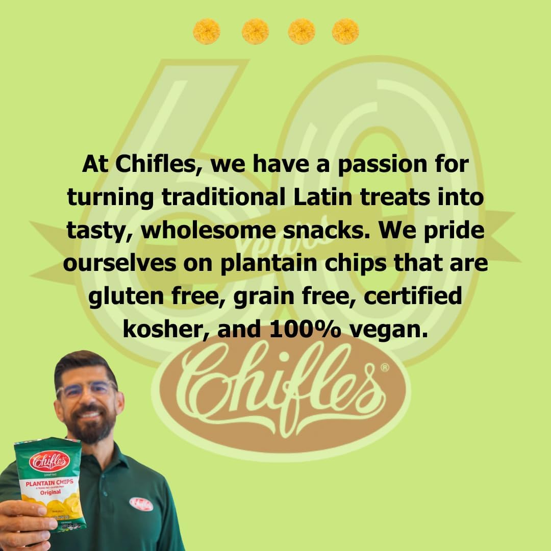 Chifles Maduritos Sweet Plantain Chips - 24 Individual Bags - Sweet Plantain Snacks - Less Fat Than Most Potato Chips - Tasty Ve