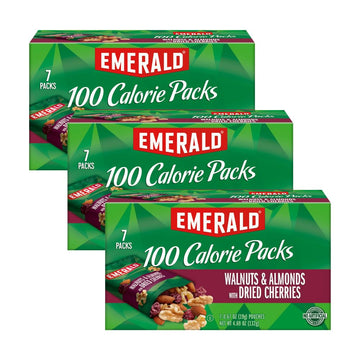 Emerald Nuts Walnuts & Almonds with Dried Cherries, 100 Calorie Pack, 4.69 OZ (Pack of 3)