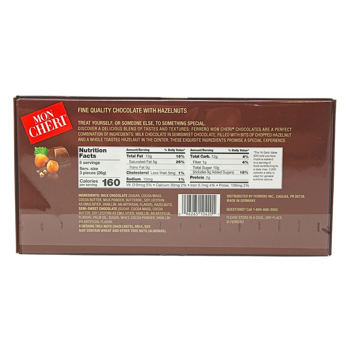 Mon Cheri Hazelnut Chocolates, 15 Pieces, 4.7 Ounce Pack of 2, Premium Quality, Perfect for Gifting