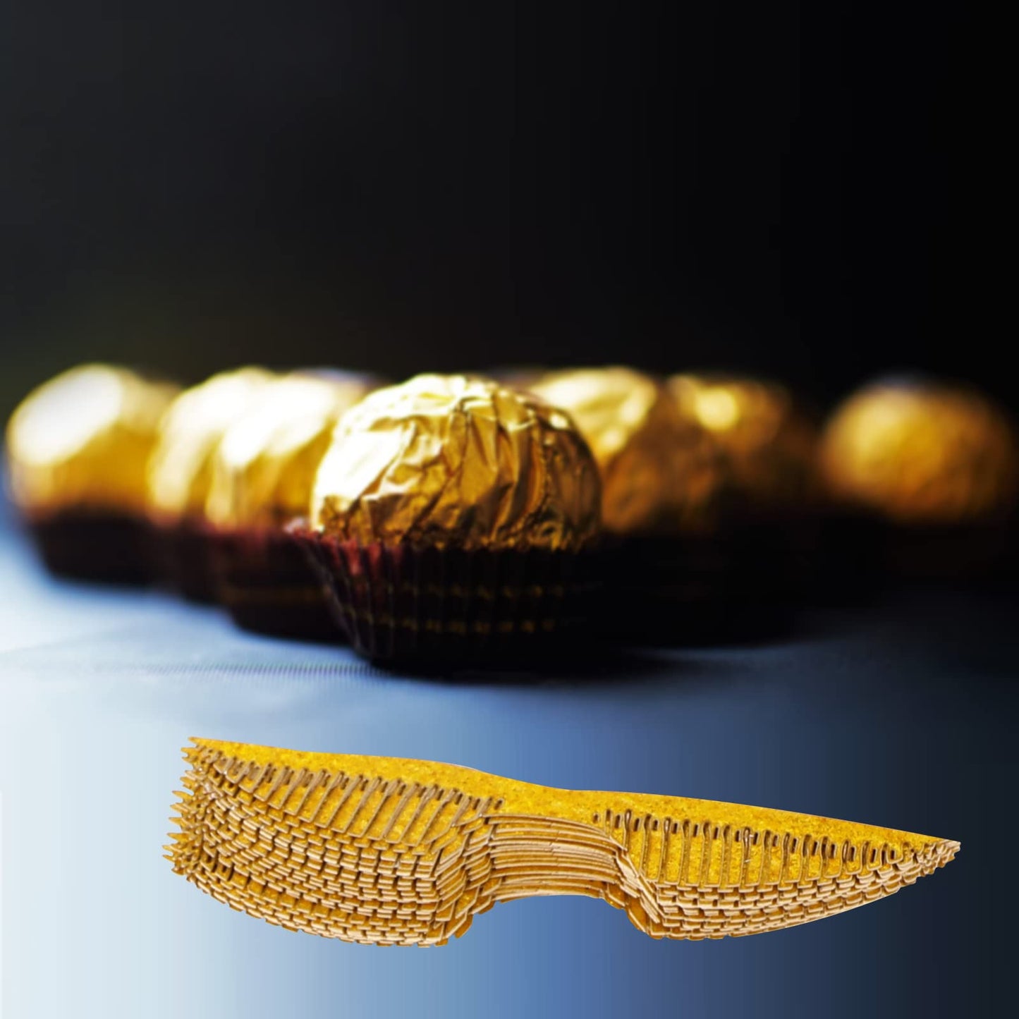 Doryfew 50Pcs Golden Wings Chocolate Decor, Wafer Cupcake Toppers, Model TS-5, Paper, Style E