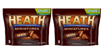 Smiling Sweets Heath Toffee Bar Miniatures Classic Bag, 10.2 Ounce - Individually Wrapped - Pack Of 2