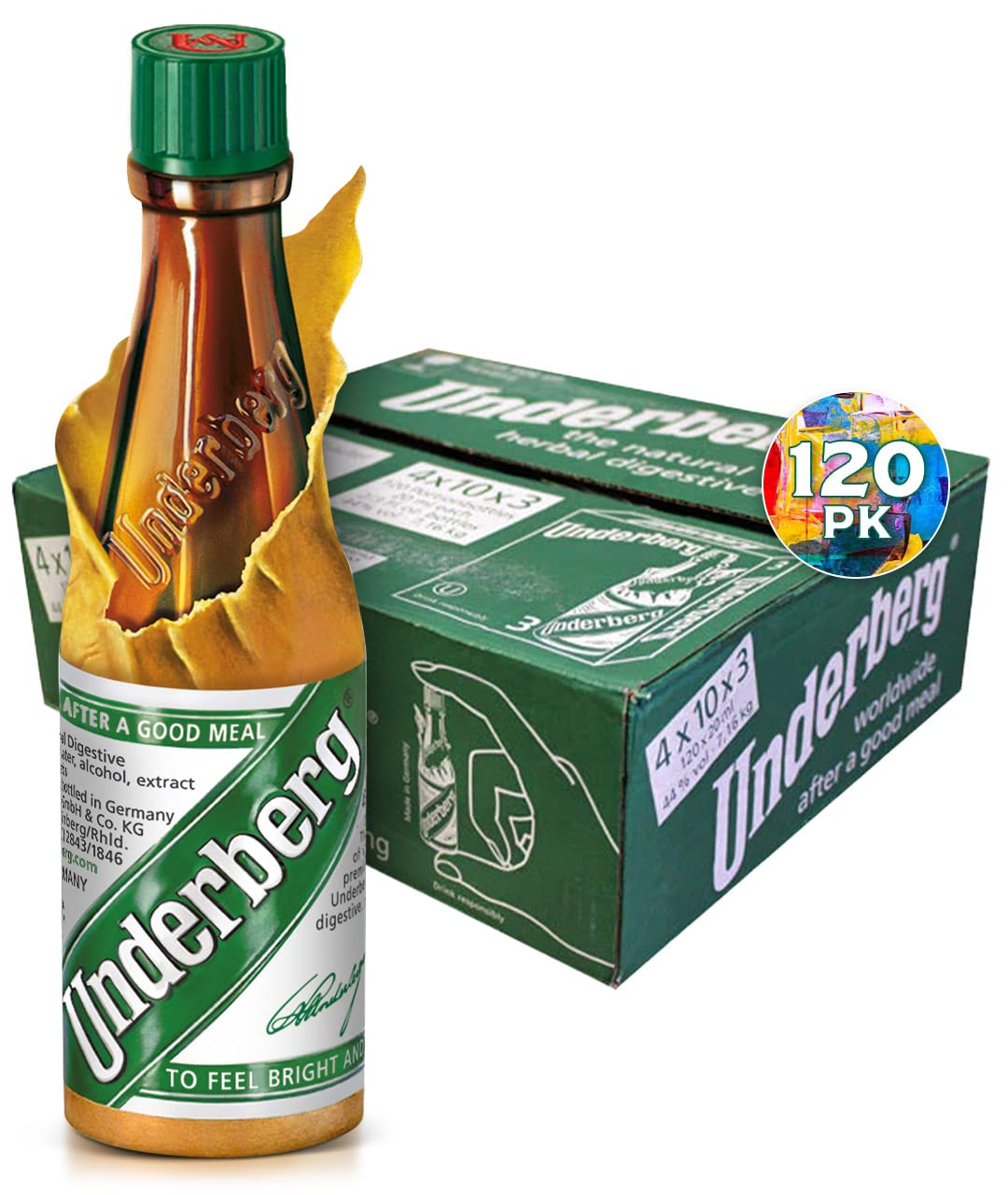 Underberg Herbal Bitters - Case Pack of 3 Bottles, 0.67 Fl Oz Each, Packaging May Vary