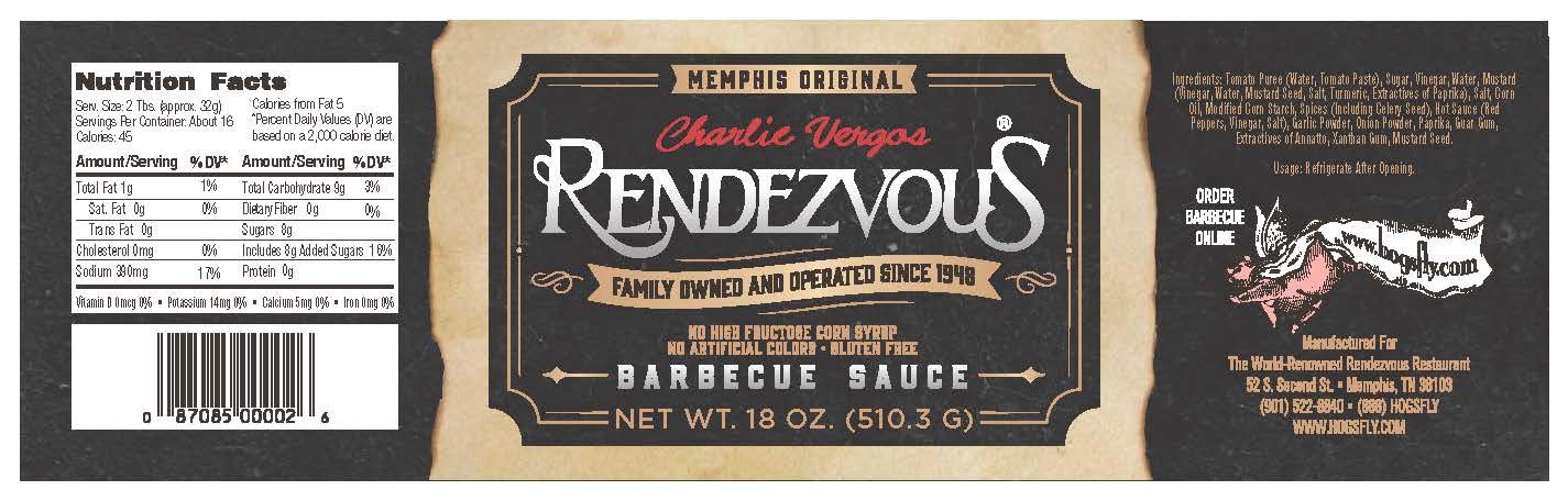 Charlie Vergos Rendezvous (Memphis) Famous Barbecue Sauce 1LB 2oz (510g) 2 Units
