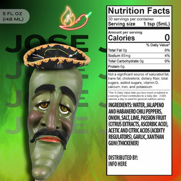 Jeff Dunham - Jose Jalapeno Hot Sauce | Jalapeno and Habanero Peppers for a Spicy and Flavorful Kick (5 fl oz)